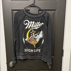 Miller High Life Graphic Sweatshirt Dark Gray Size Small